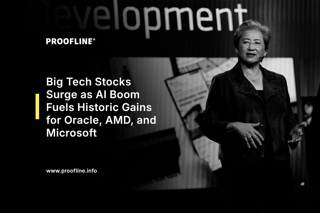 Big Tech Stocks Surge as AI Boom Fuels Historic Gains for Oracle, AMD, and Microsoft