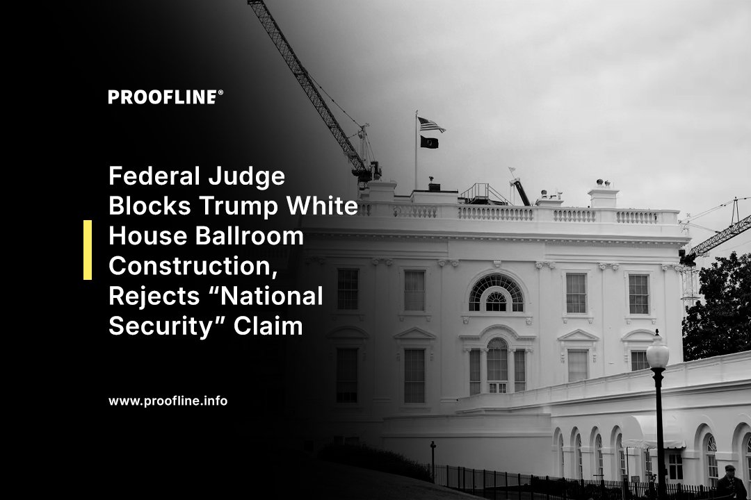 Federal Judge Blocks Trump White House Ballroom Construction, Rejects “National Security” Claim